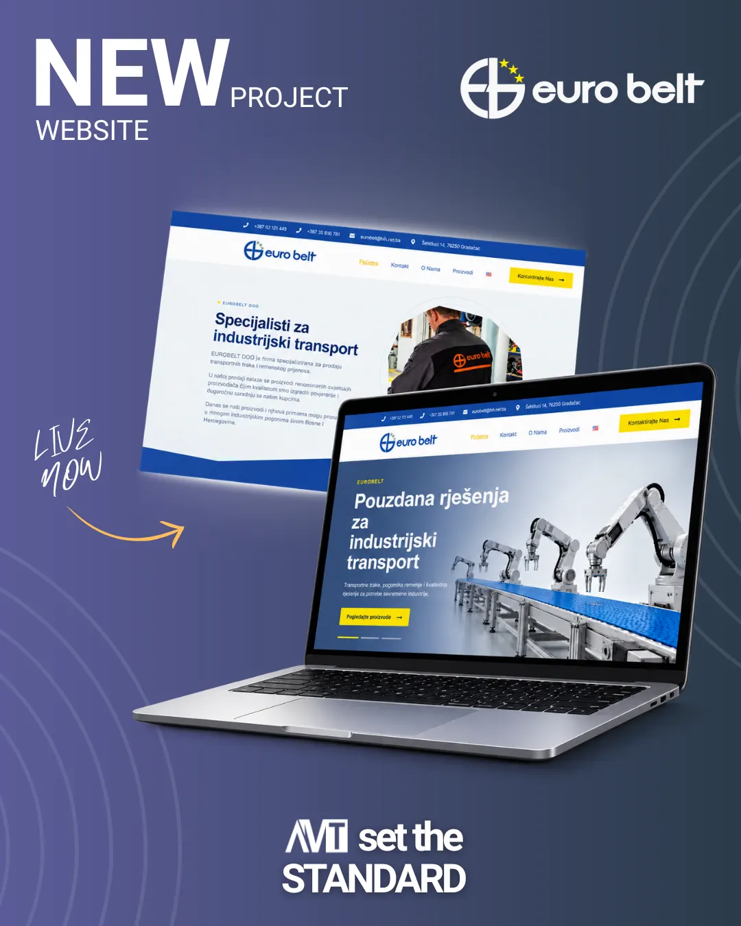 Eurobelt Website – Projektansicht 1